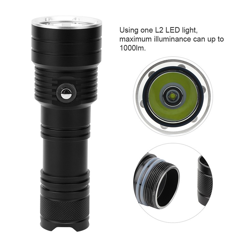 Outdoor Powerful Underwater Diving Aluminum Alloy Flashlight LED Electric Torch