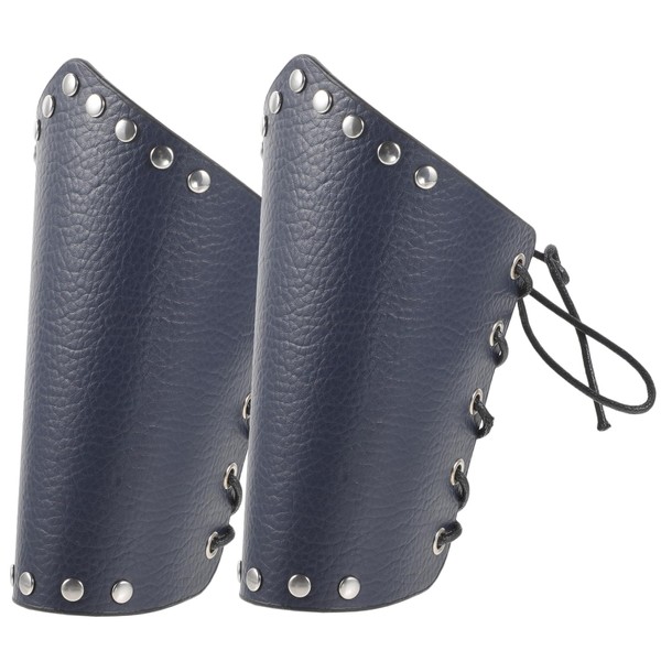 Sosoport 1pair Archery Arm Guards Leather Protective Sleeves for Outdoor