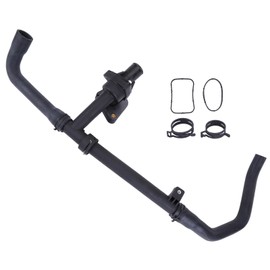 Upper Radiator Hose with Thermosat Assembly fit for Jaguar X-Type 2002 2003 2004 2005 2006 2007 2008 3.0L 2.5L Upper Radiator Tank Inlet Hose Reservoir Hose Replace C2S43430