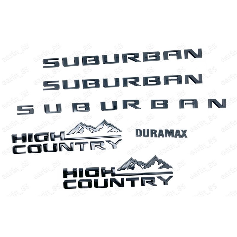 General Motors 6Pcs Gloss Black 2021-2025 Suburban High country Duramax