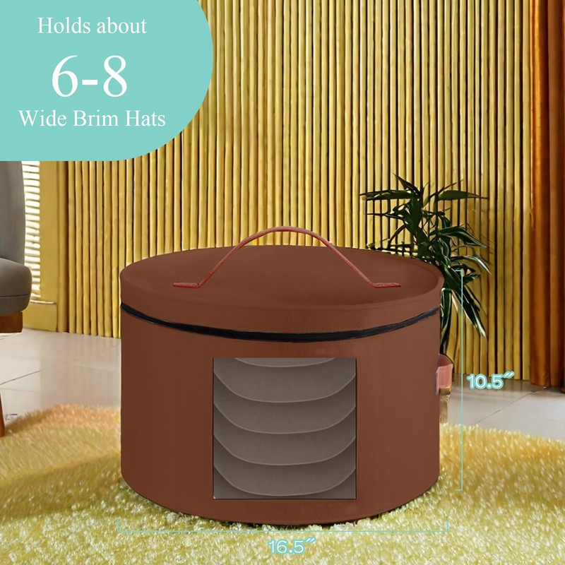 Hat Box,Hat Storage Box,Stackable Round Brim Hats Organizer Bag Container