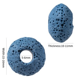 KYEYGWO Pack of 50 Lava Stone Rondelle Beads for Jewellery Making, Volcanic Rock, Large Hole Loose Beads Spacer, European Stone Beads, Healing Stone, Hair Beads for DIY Design and Bracelet, Colourful