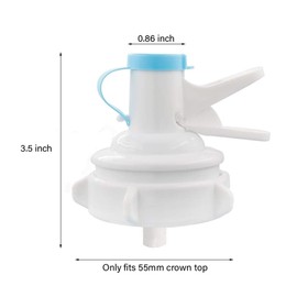 Paquete de 2 válvulas dispensadoras de jarra de agua, boquilla de plástico reutilizable para botella de agua de 55 mm sin rosca corona superior
