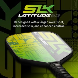 SLK Latitude 2.0 Pickleball Paddle | G4 Graphite Pickleball Paddle Face | Rev-Core+ Technology with SpinFlex Surface | Redesigned for Performance and Control