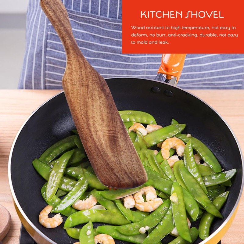 VICASKY Long Handle Wood Spatula Crepe Batter Spreader Kitchen Cooking