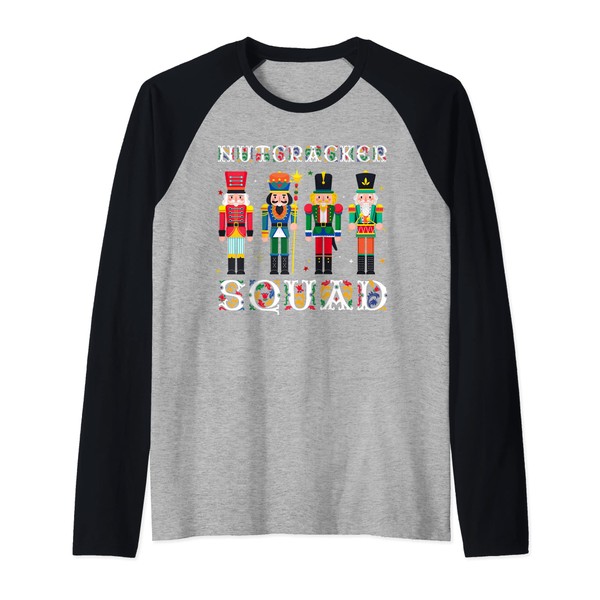 Nutcracker Squad Shirt Christmas Family Matching Costume Raglan Baseball Tee