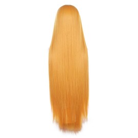 Aadesso dark orange with bangs 100cm/3.3' Long Anime Cosplay Wig Heat resistant Straight Synthetic Hair Wig