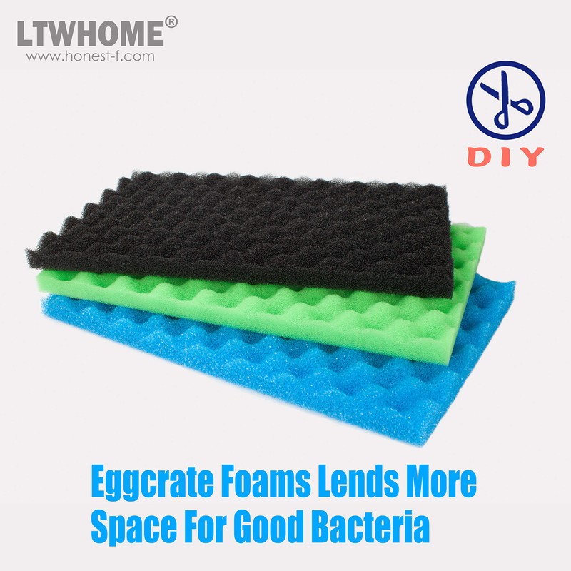LTWHOME Fish Pond Foam Filter Sponge Set 17" X 11"