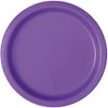 Unique Round Dessert Paper Plates, 7", Neon Purple