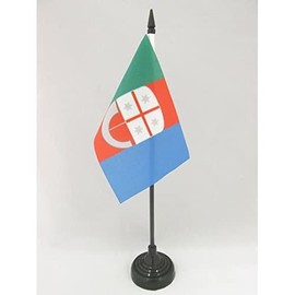 AZ FLAG - Table Flag Liguria - 15 x 10 cm - Liguria in Italy Table Flag 10 x 15 cm - Flags