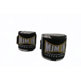 MJM IN Vendas para Boxeo Profesional Algodon Semi elasticas 4.5 MTS de Largo (Camuflaje Negro)