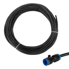 Pneumatic Hose, Air Hose, 4 mm Outer x 2.5 mm Inside, 10 m, Pneumatic Hose, Compressed Air Hose Made of PU Polyurethane, Suitable for Pneumatic Devices (Black)