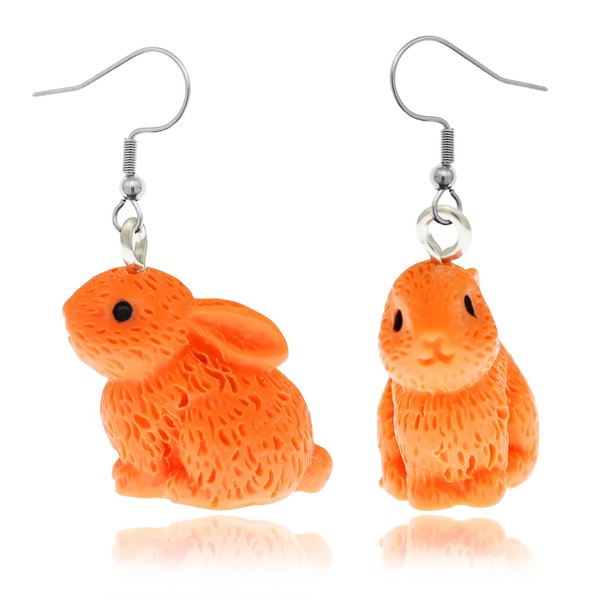 RechicGu 1Pair 3D March Hare Rabbit Earrings Ear Studs Easter