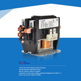 CGele 1 Pole Air Conditioner Contactor 40 Amp 24VAC Coil,Condenser Contactor Compressor Contactor AC Definite Purpose Contactor (Pack of 1 Pcs)…