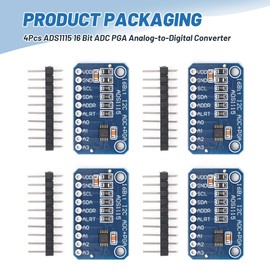 Starry 4Pcs ADS1115 16 Bit 16 Byte 4 Channel I2C IIC Analog-to-Digital ADC PGA Converter Development Board with Programmable Gain Amplifier High Precision ADC for Arduino Raspberry Pi