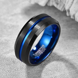 083 Base Men's Ring, Mud Texture, 0.31 inch (8 mm), Tungsten, Stylish, Color: Silver, US Size 5 3/4 (Japan Size 11), Metal