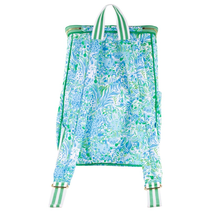 Lilly Pulitzer Insulted Backpack Cooler Large Capacity, Green Portable Soft