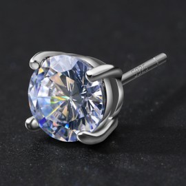 Cubic Zirconia Stud Earrings for Women - 1CT Stainless Steel Round Hypoallergenic Earrings Valentines Day Gifts Mothers Day Gifts for Mom Her