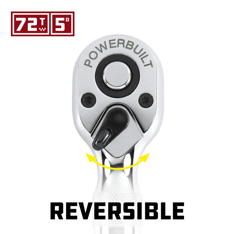 Powerbuilt 2 Piece 1/4-Inch and 3/8-Inch Stubby Ratchet Set, Quick-Release