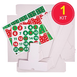 Baker Ross FX772 Christmas Advent Calendar Kit - 1 kit, Christmas Arts and Crafts for Kids to Make and Decorate