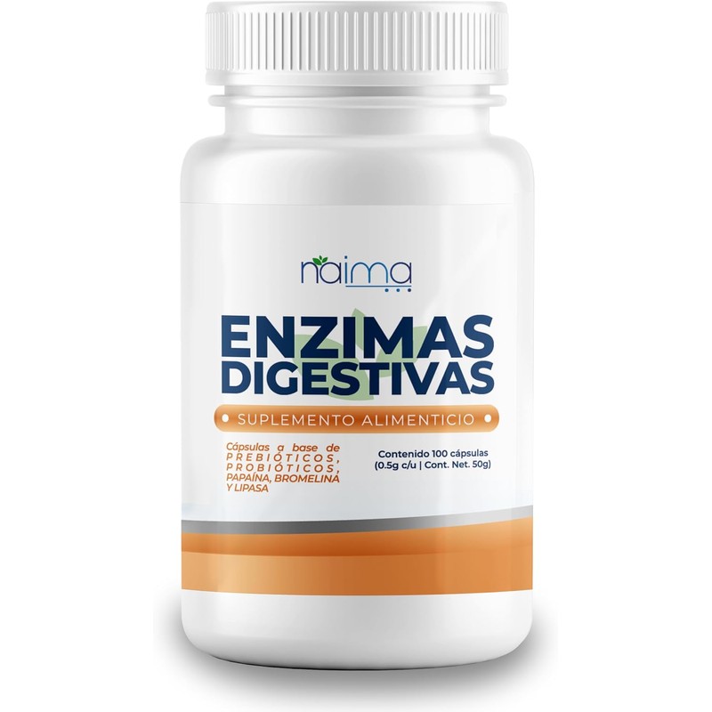 NAIMA Enzimas Digestivas con Probióticos y Prebióticos de Amplio Espectro,