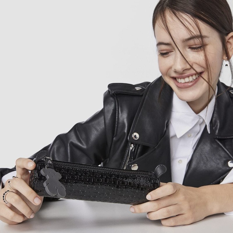 TOUS Lindsay Tiara Pencil Case Black, black/black, Utility