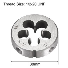 sourcing map 1/2-20 UNF Round Die, Machine Thread Right Hand Threading Die, Alloy Tool Steel Screw Thread Cutting Die