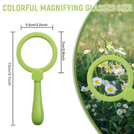 IRCHLYN Magnifying Glass for Kids Handheld Magnifier Plastic Magnifying Glass Hand Lens 3X for School Students Reading Class Teaching Party Favor Outdoor Observation Toys (6 Pieces)