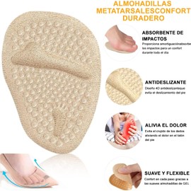 8 Pares Almohadillas de Talón y Metatarsianas para Zapatos, Plantillas para Zapatos Tacones Protector Adheribles para Mujer y Hombre, Relleno para Zapatos Grandes Cojines de Talón Gruesas Antideslizante