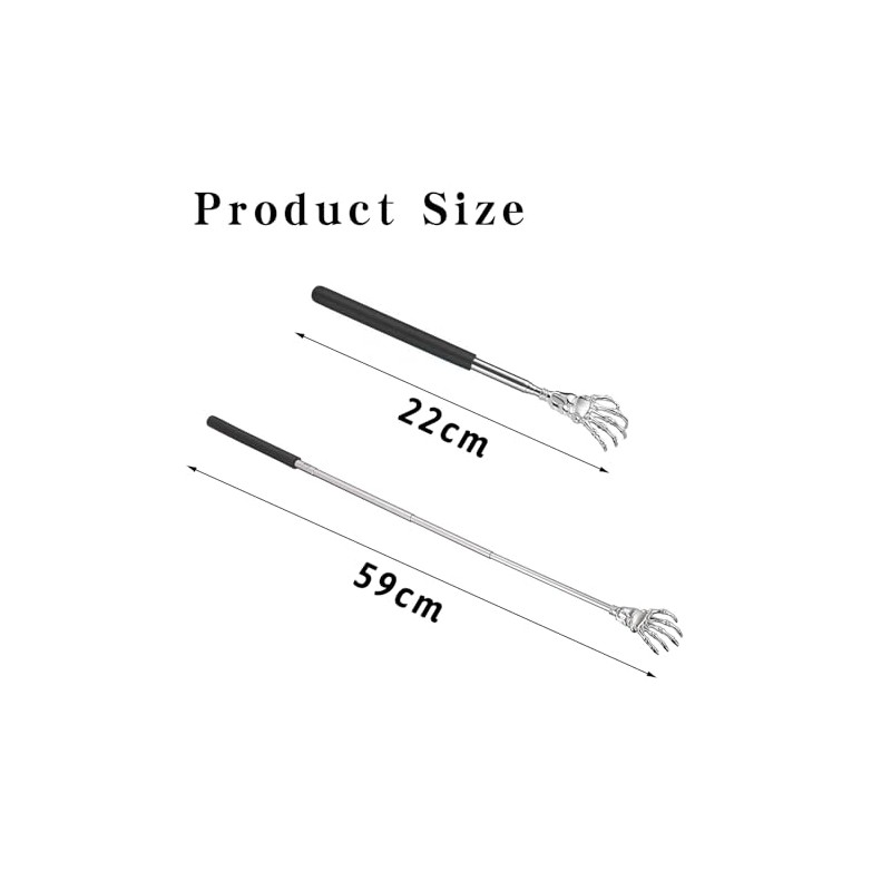 2 PCS Back Scratcher Extendable, Stainless Steel Back Scratcher for