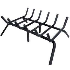 Luoieo Fireplace Grate,Fireplace Log Holder,24 inch Heavy Duty Solid Cast Iron FIrewood Log Burning Rack for Inside The Fireplace Accessories Outood Fire Pit Kindling Fireplace Tools
