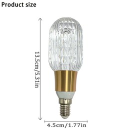 E12 LED Bulb 5W,85-265V 6000K White Light Edison Screw Light,Decorative Atmosphere Lamp for Home/Restaurant, E12 Base Imitation Crystal Style Bulb, Professional Decorative Lights (1 Count E12-B003)