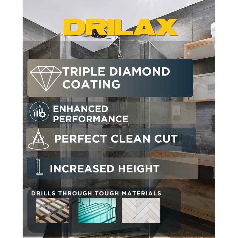 Drilax 7.5 Inch Diamond Hole Saw | Solid Steel Core