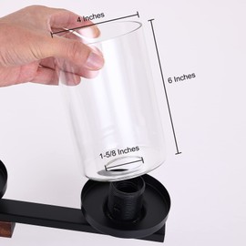 NSRCE Clear Glass Shade for Light Fixture,Cylinder Glass Lamp shade Replacement for Pendant Light Chandelier Kitchen Island