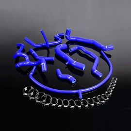 PIT66 Silicone Radiator Coolant Hose Clamps Kit, Compatible with 1995-1998 VW Volkswagen Golf MK3 VR6 2.8 2.9, Blue