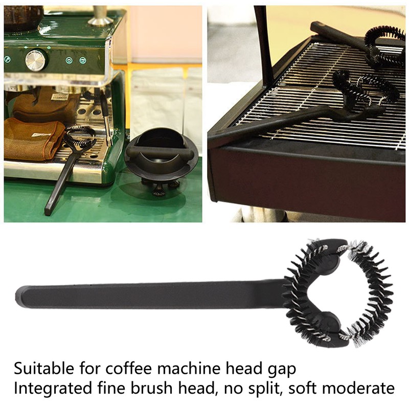Grouphead Cleaning Brush Detachable Plastic Handle Nylon Bristle Round Coffee