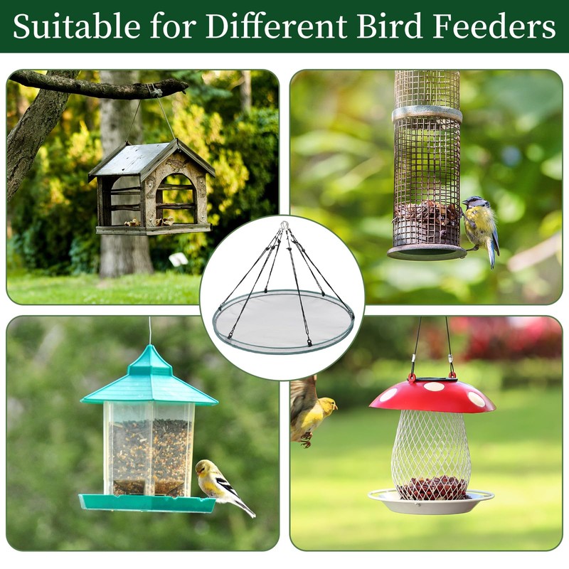 2 Pack Bird Seed Catcher Trays for Hanging Bird Feeder