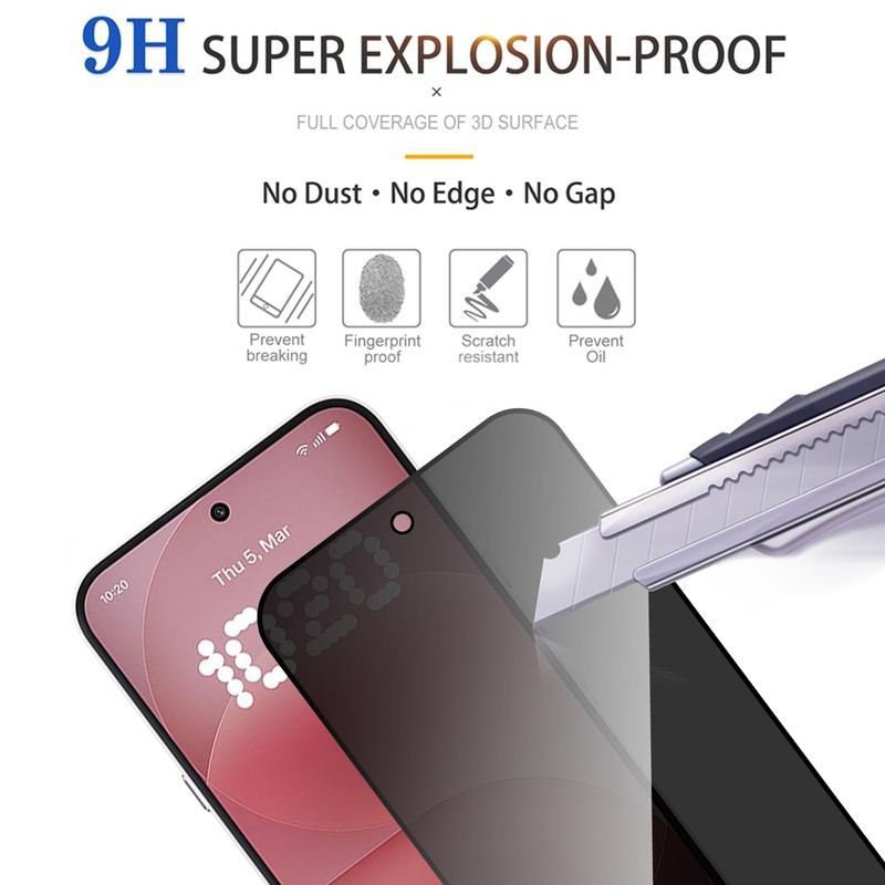 Lokyoo 3 Pack Privacy Screen Protector for Nothing Phone (4a)