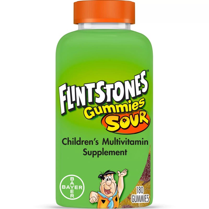 Flintstones Sour Gummies Kids Vitamins, Multivitamin for Kids, 180 Ct