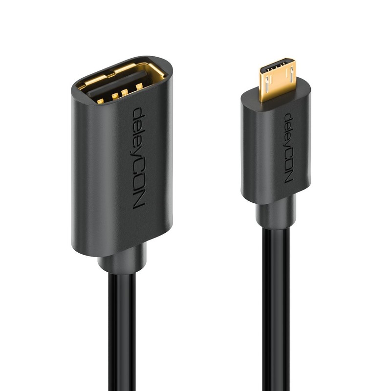 deleyCON 0,2m USB 2.0 High Speed OTG Adapter - USB