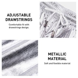 Arjen Kroos Men's Metallic Shiny Shorts Sexy Sparkly Rave Hot Shorts with Pockets,silver-ak3112,Medium