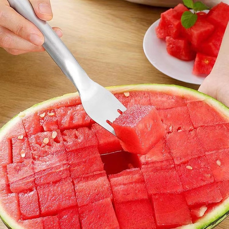 1PCS Watermelon Slicer Cutter, Stainless Steel Watermelon Fork Slicer, Watermelon