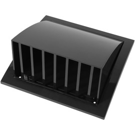 Vent Systems Black Ø150 mm / 6" Inch Exhaust Vent Cover - Dryer Vent Hood - Louvered Dryer Cover - Vent Hood Cap - One-Direction Plastic Air Supply Grille - Non Return Valve - Outlet Cowl Air Vent