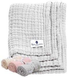 Nordic Coast Muslin Baby Blanket / Swaddling Blanket / Crawling Blanket / Burp Cloth