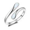 Sterling Silver Opal Ring for Women Adjustable Thumb White Fire