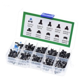 Push Button Kit - 10 Types, 180 Pieces - for Arduino, ESP32, ESP8266, Raspberry Pi by DIYables
