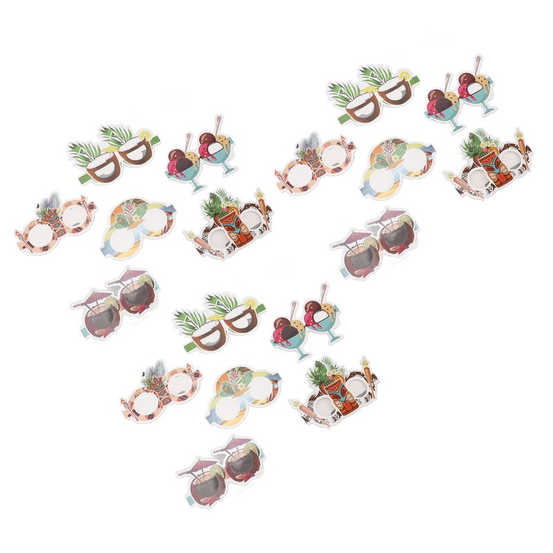 18pcs Paper Eyeglasses 6 Styles Funny Hawaiian Paper Sunglasses for