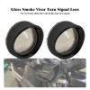 HDBUBALUS Gloss Black Visor Turn Signal Light Somke Lens Cover