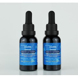 Earth Wellness Liquified Zeolite 2 Pack Fulvic and Humic Acid Immune Gut Support Liquid Cleanser Zeolite 1 oz Glass Bottle