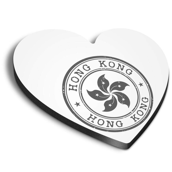 1 x Heart MDF Magnets - Hong Kong Chinese Flag